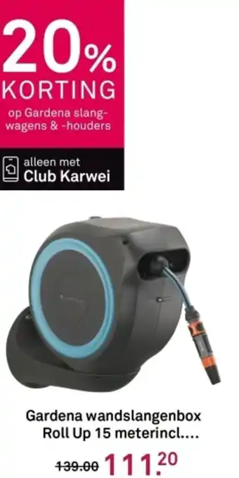 Karwei Gardena wandslangenbox Roll Up 15 meterincl aanbieding