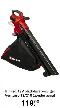 Karwei Einhell 18V bladblazer/zuiger Venturro 18/210 aanbieding