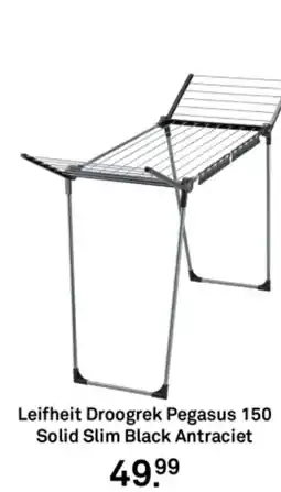 Karwei Leifheit Droogrek Pegasus 150 Solid Slim Black Antraciet aanbieding