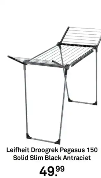 Karwei Leifheit Droogrek Pegasus 150 Solid Slim Black Antraciet aanbieding