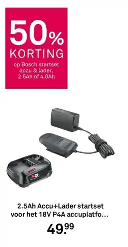 Karwei 2.5Ah Accu+Lader startset voor het 18V P4A accuplatfo aanbieding