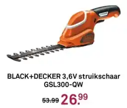 Karwei Black+Decker 3,6v struikschaar GSL300-QW aanbieding