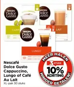 Vomar Voordeelmarkt Nescafé Dolce Gusto Cappuccino, Lungo of Café Au Lait aanbieding
