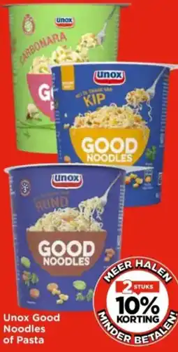 Vomar Voordeelmarkt Unox Good Noodles of Pasta aanbieding
