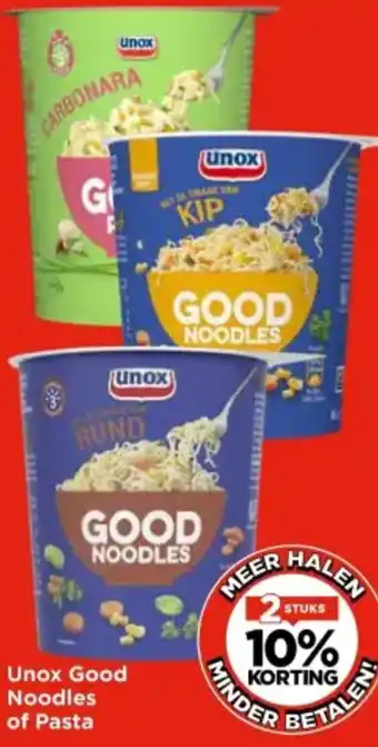 Vomar Voordeelmarkt Unox Good Noodles of Pasta aanbieding