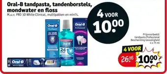 Kruidvat Oral-B tandpasta, tandenborstels, mondwater en floss aanbieding