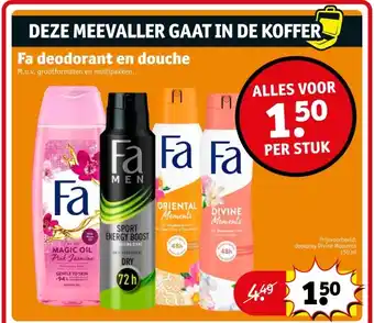 Kruidvat Fa deodorant en douche aanbieding