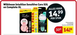 Kruidvat Wilkinson Intuition Sensitive Care XXL en Complete XL aanbieding