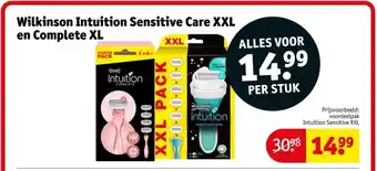 Kruidvat Wilkinson Intuition Sensitive Care XXL en Complete XL aanbieding