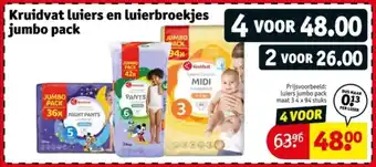 Kruidvat Kruidvat luiers en luierbroekjes jumbo pack aanbieding