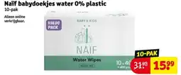 Kruidvat Naïf babydoekjes water 0% plastic aanbieding