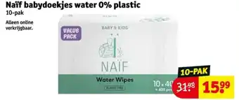 Kruidvat Naïf babydoekjes water 0% plastic aanbieding
