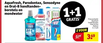Kruidvat Aquafresh, Parodontax, Sensodyne en Oral-B handtanden borstels en mondwater aanbieding