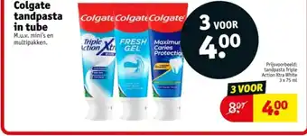 Kruidvat Colgate tandpasta in tube aanbieding