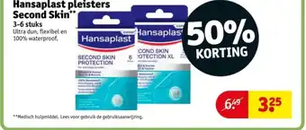 Kruidvat Hansaplast pleisters Second Skin aanbieding