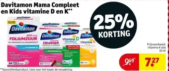Kruidvat Davitamon Mama Compleet en Kids vitamine D en K aanbieding