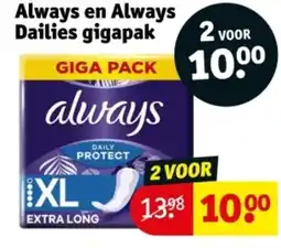Kruidvat Always en Always Dailies gigapak aanbieding