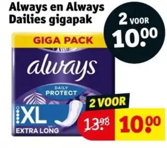 Kruidvat Always en Always Dailies gigapak aanbieding