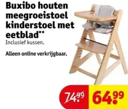 Kruidvat Buxibo houten meegroeistoel kinderstoel met eetblad aanbieding