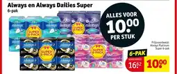 Kruidvat Always en Always Dailies Super aanbieding