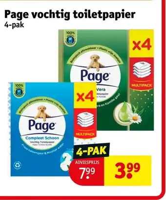 Kruidvat Page vochtig toiletpapier aanbieding