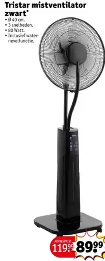 Kruidvat Tristar mistventilator zwart aanbieding