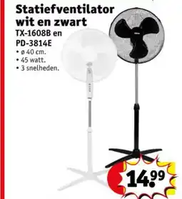Kruidvat Statiefventilator wit en zwart aanbieding
