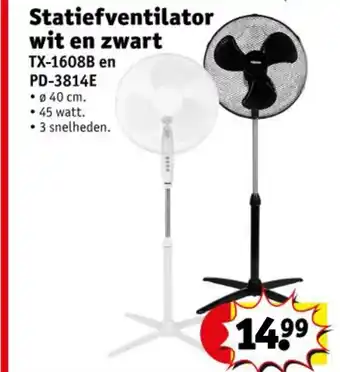 Kruidvat Statiefventilator wit en zwart aanbieding