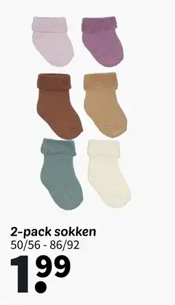 Wibra 2-pack sokken aanbieding