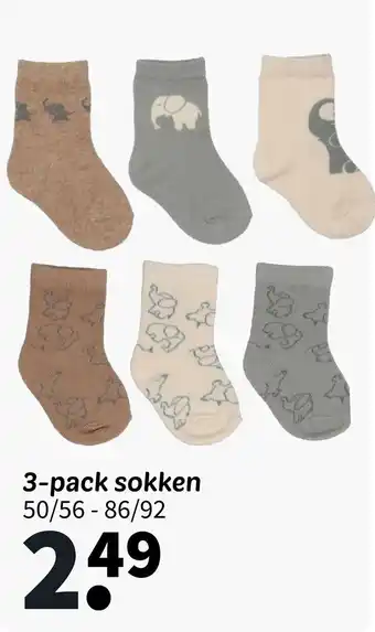 Wibra 3-pack sokken aanbieding
