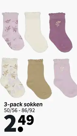 Wibra 3-pack sokken aanbieding