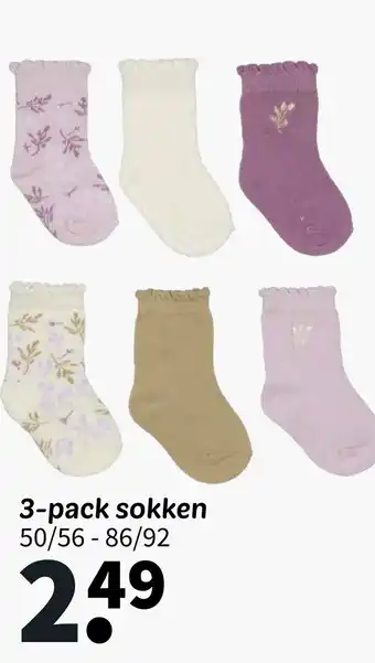 Wibra 3-pack sokken aanbieding