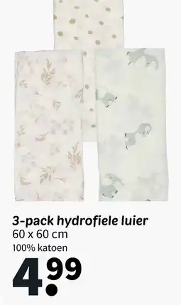 Wibra 3-pack hydrofiele luier aanbieding