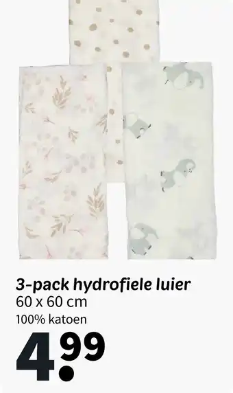 Wibra 3-pack hydrofiele luier aanbieding