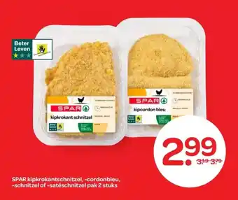 Spar SPAR kipkrokantschnitzel, -cordonbleu, -schnitzel of -satéschnitzel aanbieding