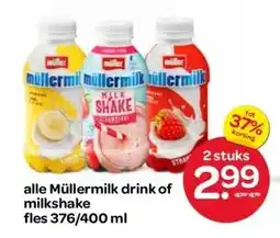 Spar alle Müllermilk drink of milkshake aanbieding