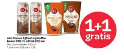 Spar alle Douwe Egberts ijskoffie beker 230 ml of blik 250 ml aanbieding