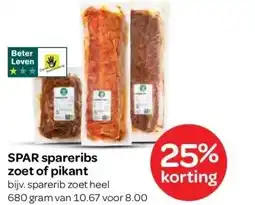 Spar SPAR spareribs zoet of pikant aanbieding