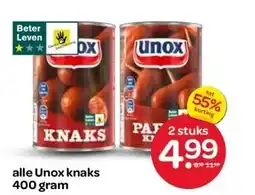 Spar alle Unox knaks aanbieding