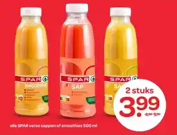 Spar alle SPAR verse sappen of smoothies aanbieding