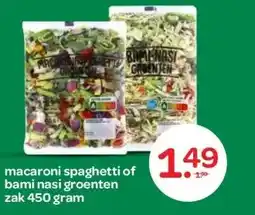 Spar macaroni spaghetti of bami nasi groenten aanbieding