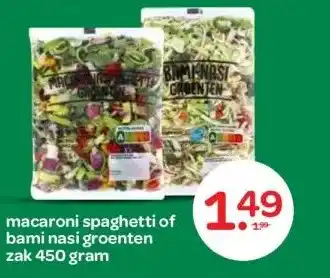 Spar macaroni spaghetti of bami nasi groenten aanbieding