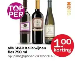 Spar alle SPAR Italia wijnen fles 750 ml aanbieding