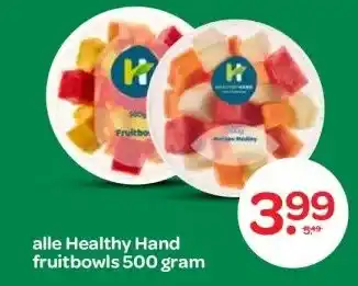 Spar alle Healthy Hand fruitbowls aanbieding