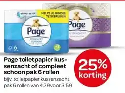 Spar Page toiletpapier kus- senzacht of compleet schoon pak 6 rollen aanbieding