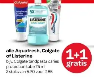 Spar alle Aquafresh, Colgate of Listerine aanbieding