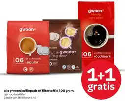 Spar alle g'woon koffiepads of filterkoffie 500 gram aanbieding
