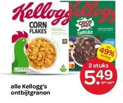 Spar alle Kellogg's ontbijtgranen aanbieding