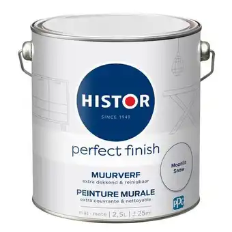 Praxis Histor muurverf Perfect Finish mat Moonlit Snow 2,5L aanbieding
