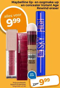 Trekpleister Maybelline lip- en oogmake-up en concealer Instant Age Rewind eraser aanbieding